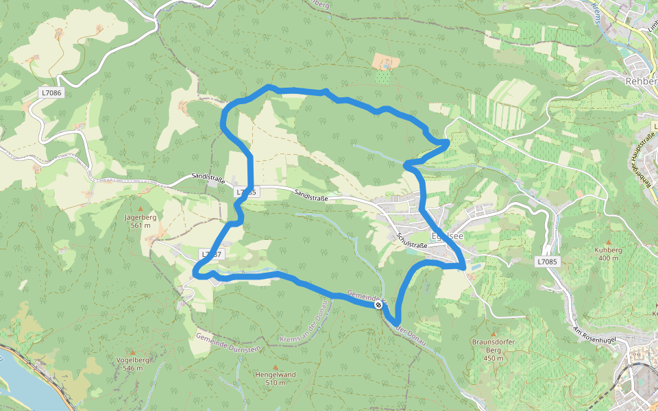 Rundwanderweg Egelsee - Scheibenhof walking route map in Krems an der Donau