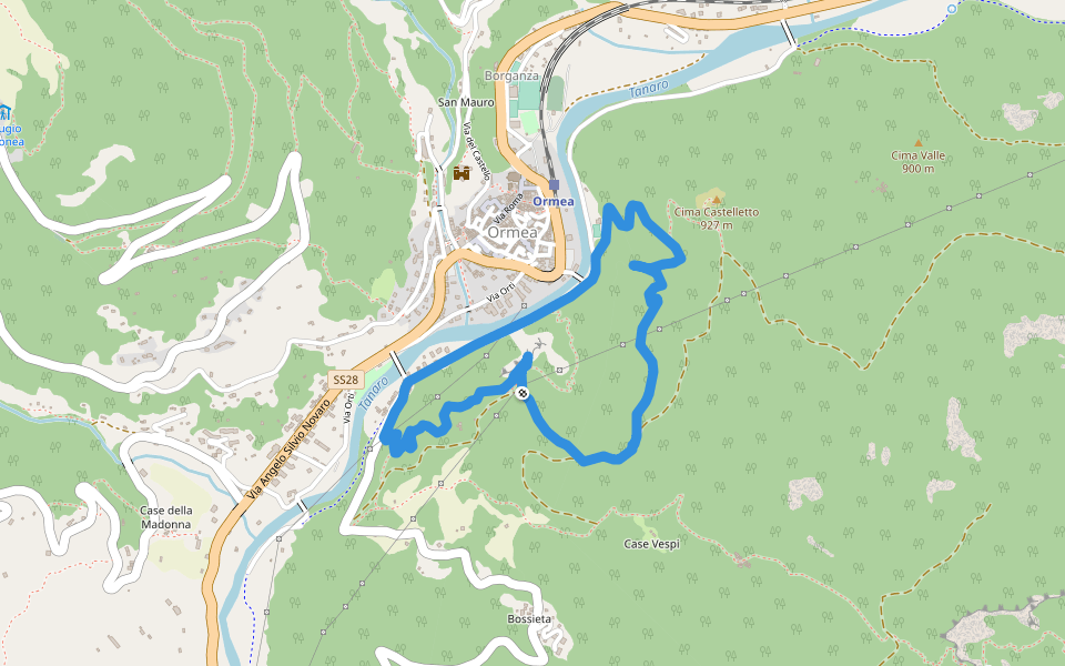 Anello delle Vallette walking route map in Ormea