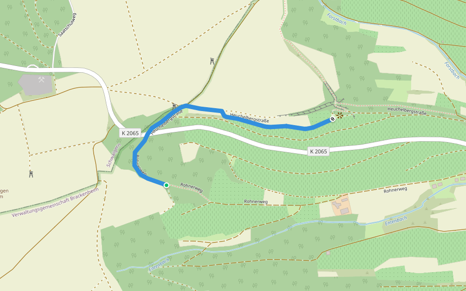 Heuchelbergweg walking route map in Brackenheim