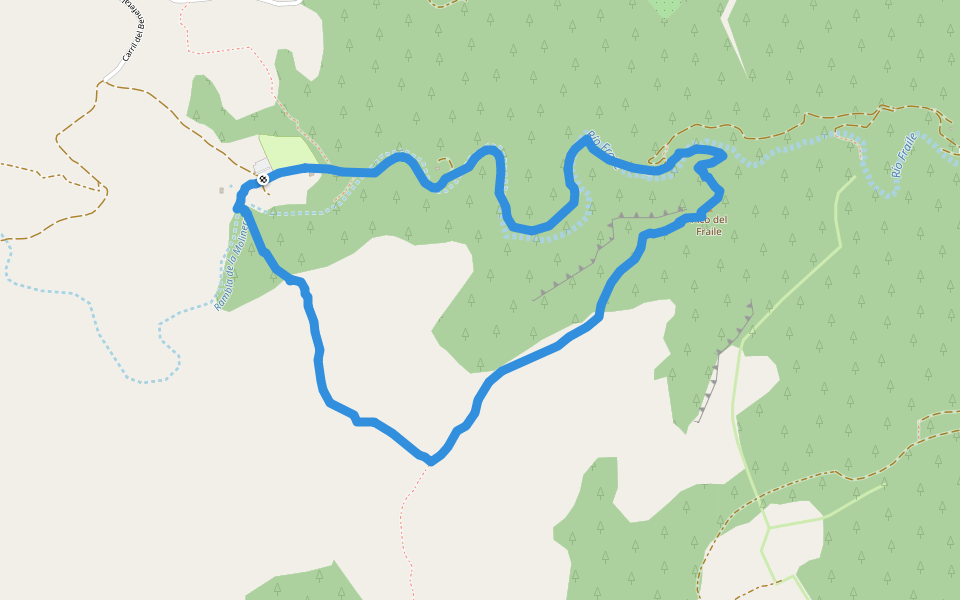 Pico del Fraile walking route map in Bicorp