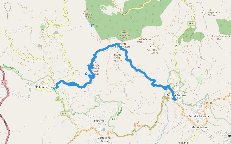 Via dei Frati - Tappa n. 4 walking route map in Polizzi Generosa
