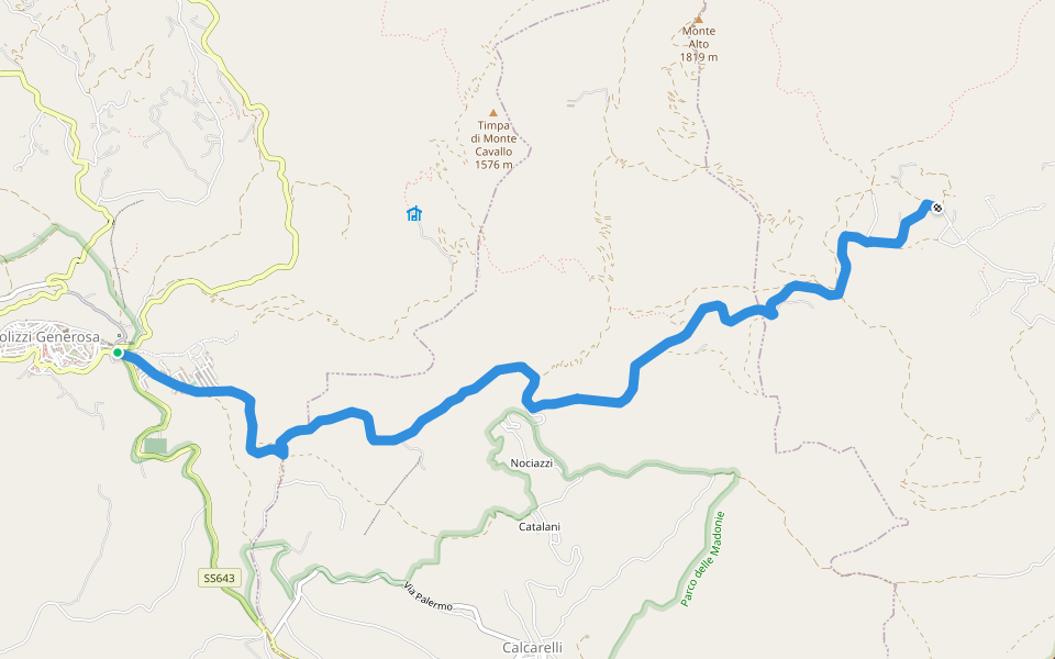 Via dei Frati - Tappa n. 4 Variante Invernale walking route map in Polizzi Generosa