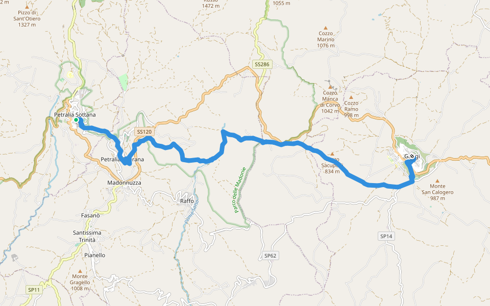 Via dei Frati - Tappa n. 5 walking route map in Petralia Sottana