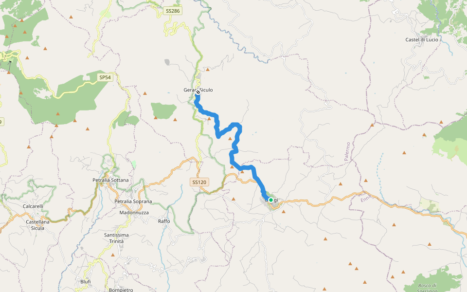 Via dei Frati - Tappa n. 6 walking route map in Gangi