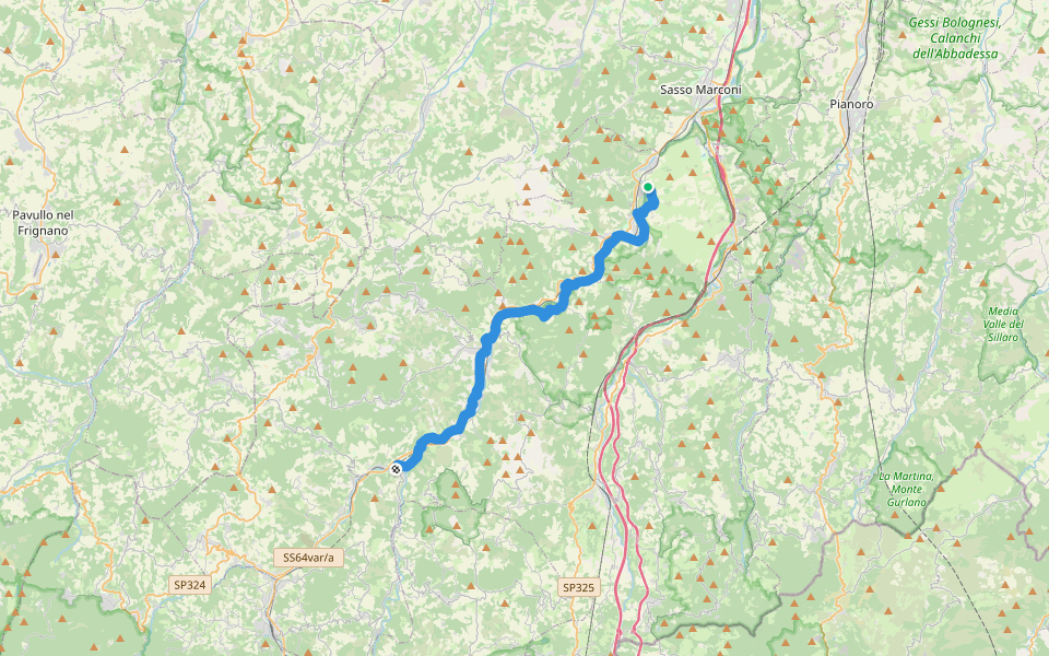 Via Francesca della Sambuca BO-PT: Tappa 2 walking route map in Panico
