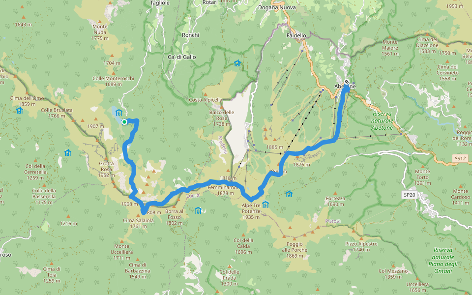 Alta via dei Parchi: Tappa 08 walking route map in Le Tagliole