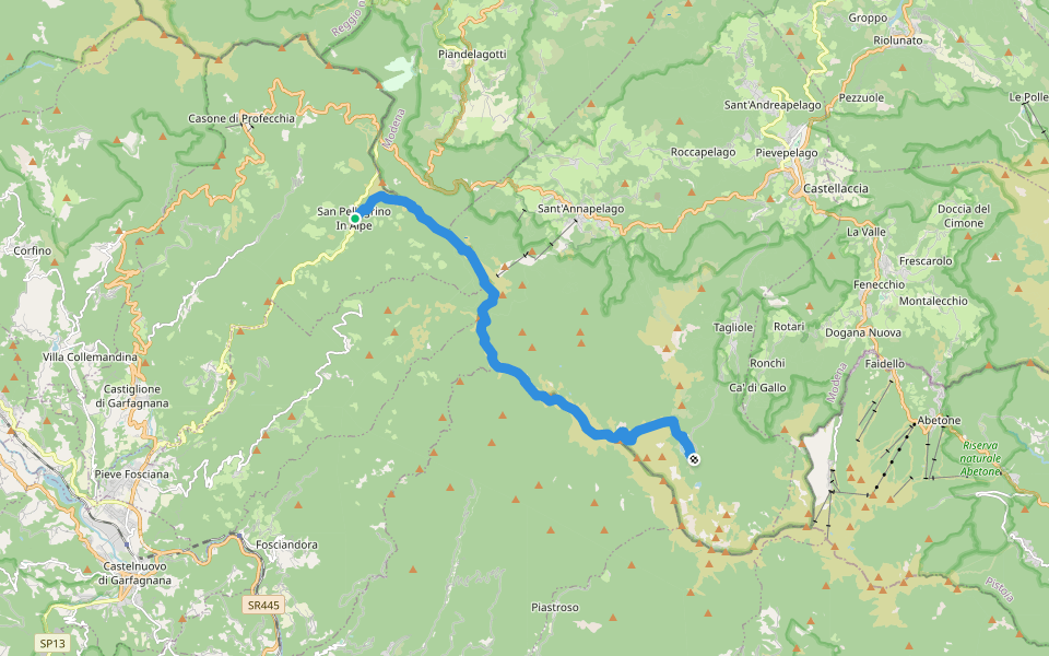 Alta via dei Parchi: Tappa 07 walking route map in San Pellegrino
