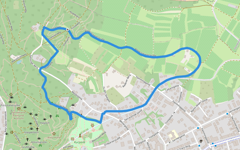 Nordic Walking Route 4 walking route map in Baden