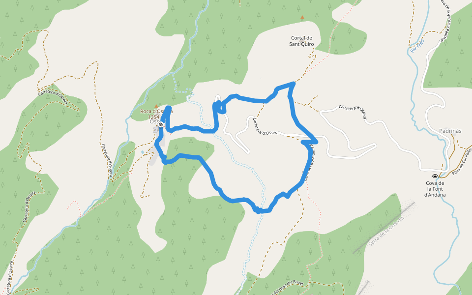 Ossera, itinerari botànic walking route map in Ossera