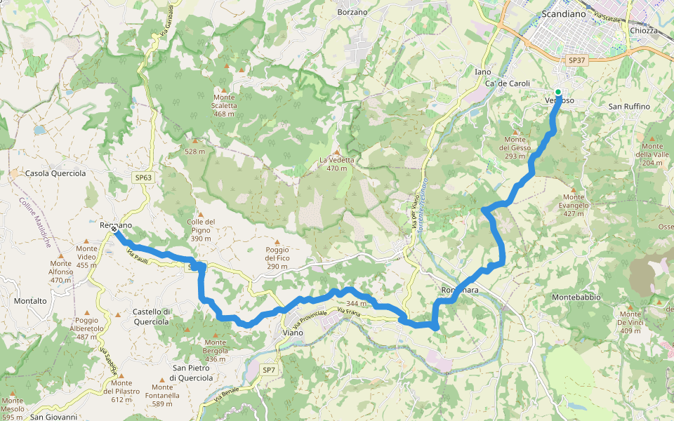 Sentiero Lazzaro Spallanzani - Tappa 2 walking route map in Ventoso