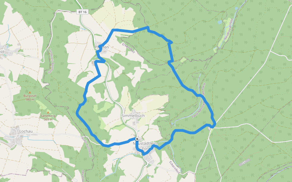 Eckersdorf Rundweg "Wälder & Auen" walking route map in Eckersdorf