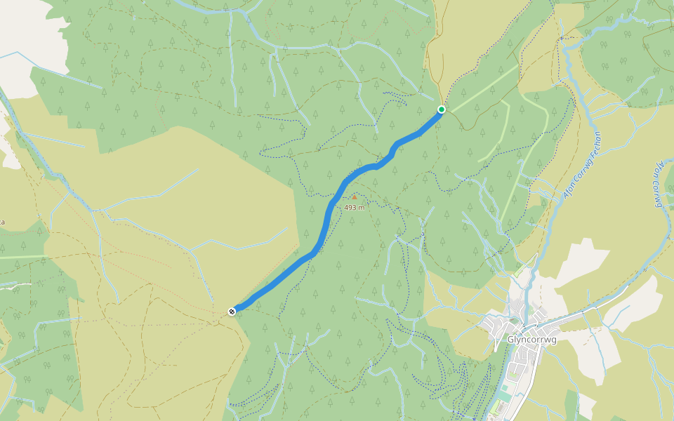 Coed Morgannwg Way walking route map in Resolven