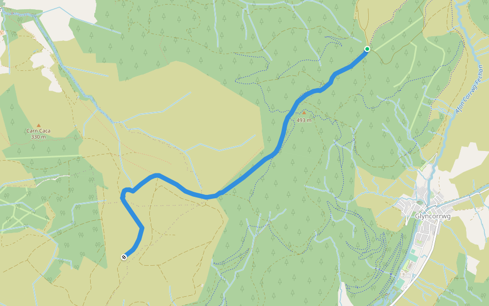 Vale of Neath Walk walking route map in Resolven