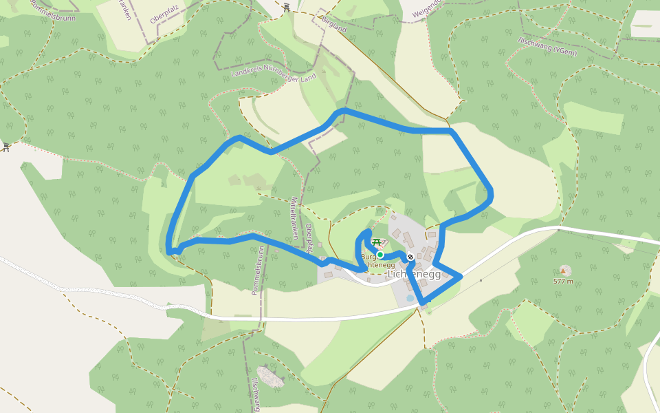 Burgberg-Panorama-Weg (33) walking route map in Birgland