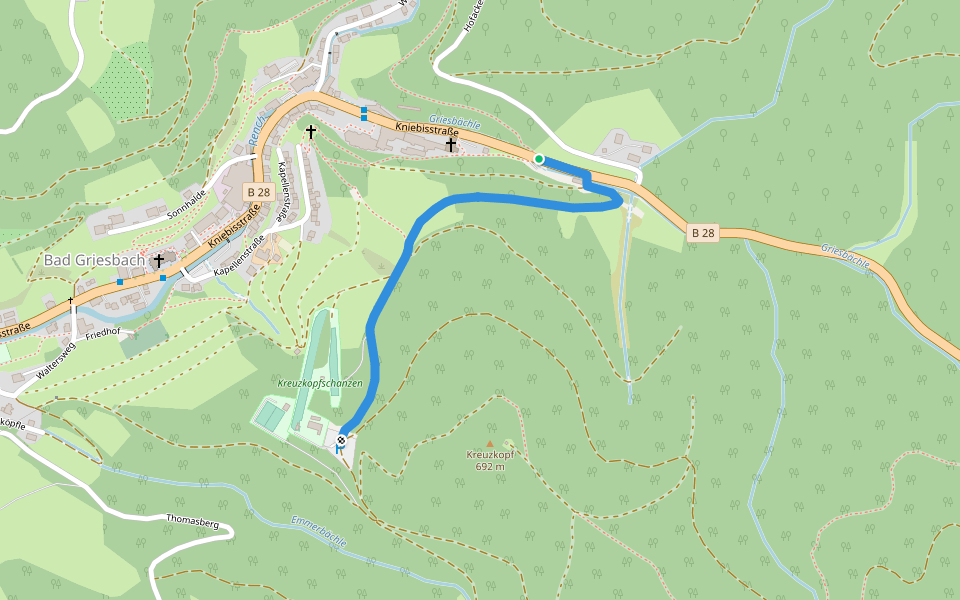 Pionierbrunnen - Schanzenplatz walking route map in Bad Peterstal-Griesbach