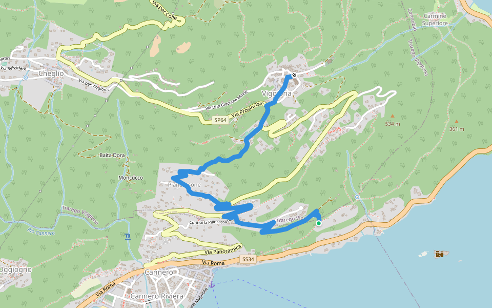 R48 Cannero bivio S03 - Viggiona walking route map in Cannero Riviera