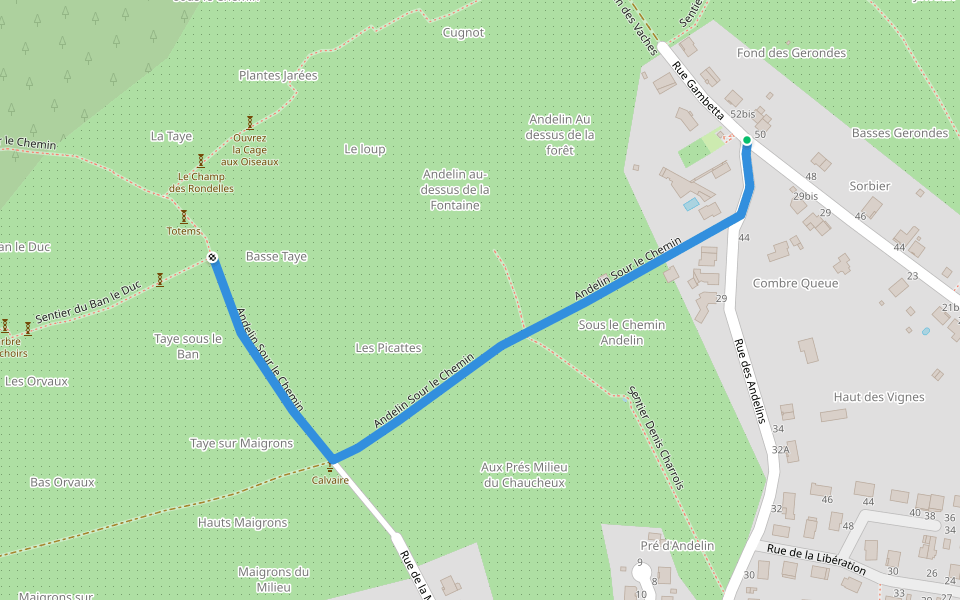 Circuit des vergers de la côte : via le Calvaire walking route map in Pagny-sur-Moselle