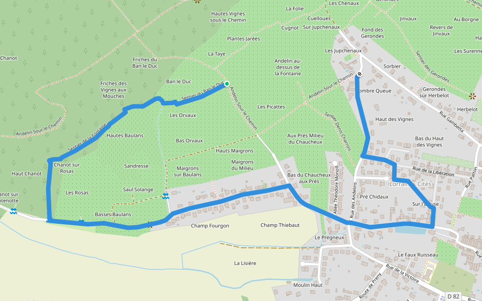 Circuit des vergers de la côte : via Sentier des Art-bres walking route map in Pagny-sur-Moselle