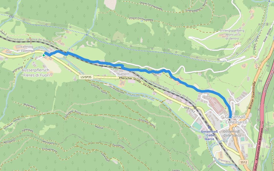 Besinnungsweg walking route map in Valmigna