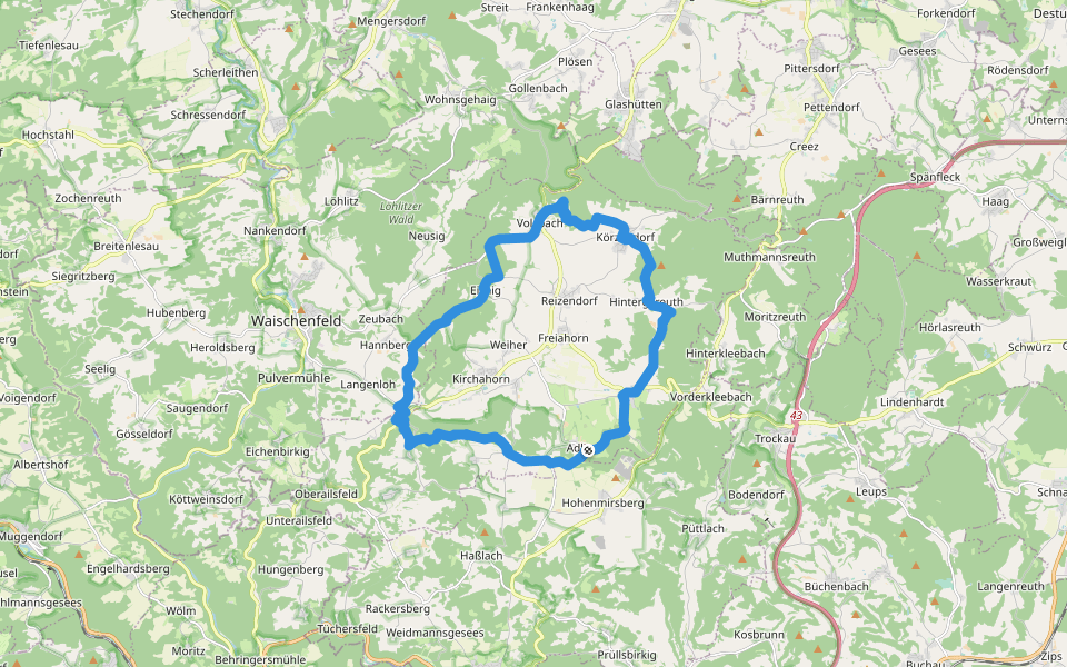 Großer Ahorntalrundweg walking route map in Ahorntal