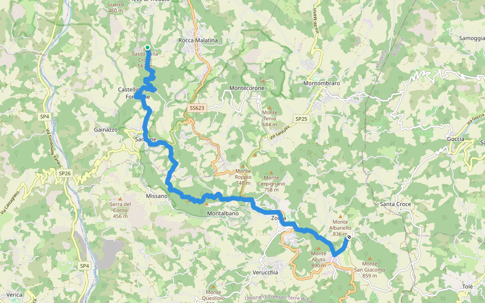 Via Romea Map Via Romea Nonantolana and Via della Sambuca: Stage 3 | Walking Map