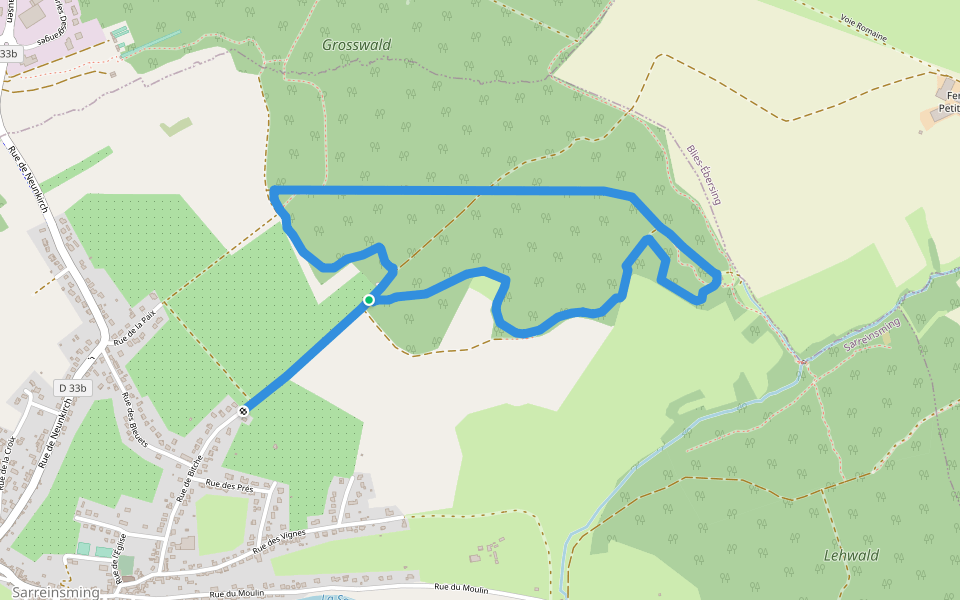 Circuit "La Villa" walking route map in Sarreinsming