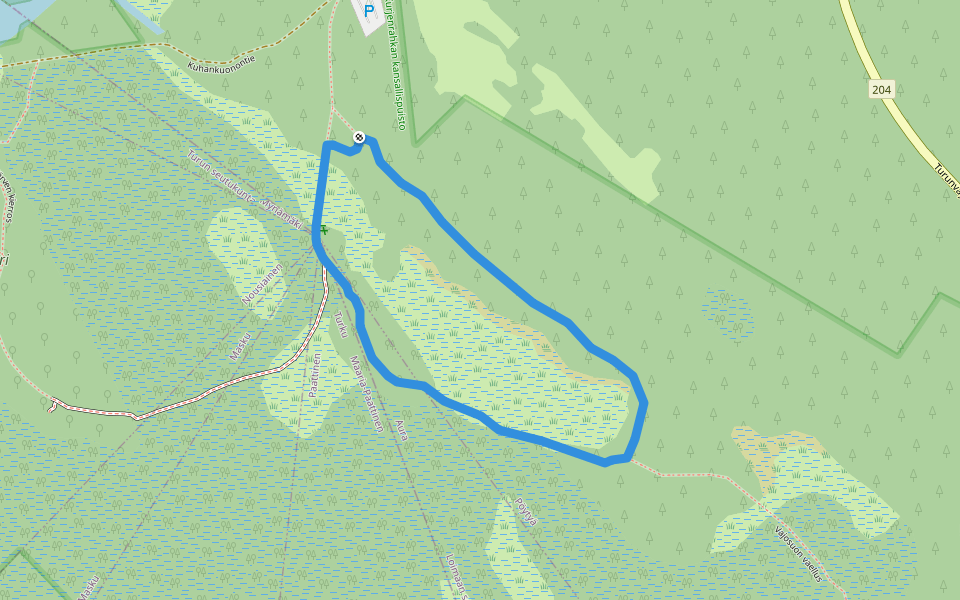 Karpalopolku walking route map in Karsonkulma