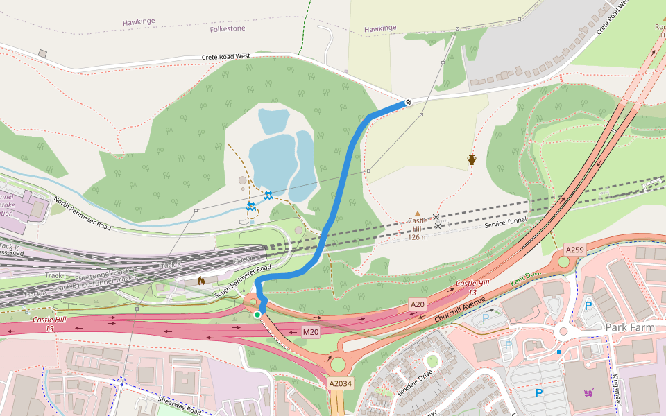 Corridors to the countryside walking route map in Folkestone