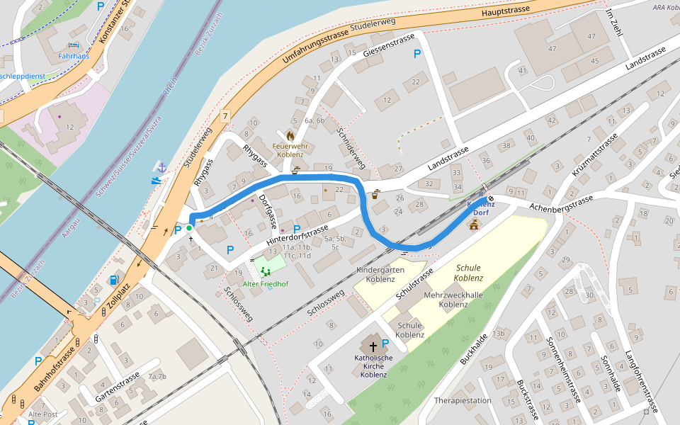 Koblenz Dorf - Koblenz Dorf walking route map in Koblenz