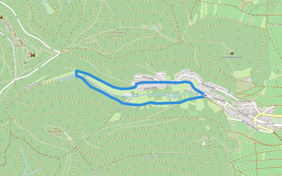 Leinsweiler Nordic-Walking leichte Tour walking route map in Leinsweiler