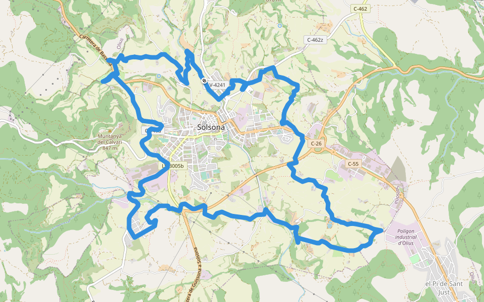 Volta al Vinyet walking route map in Solsona