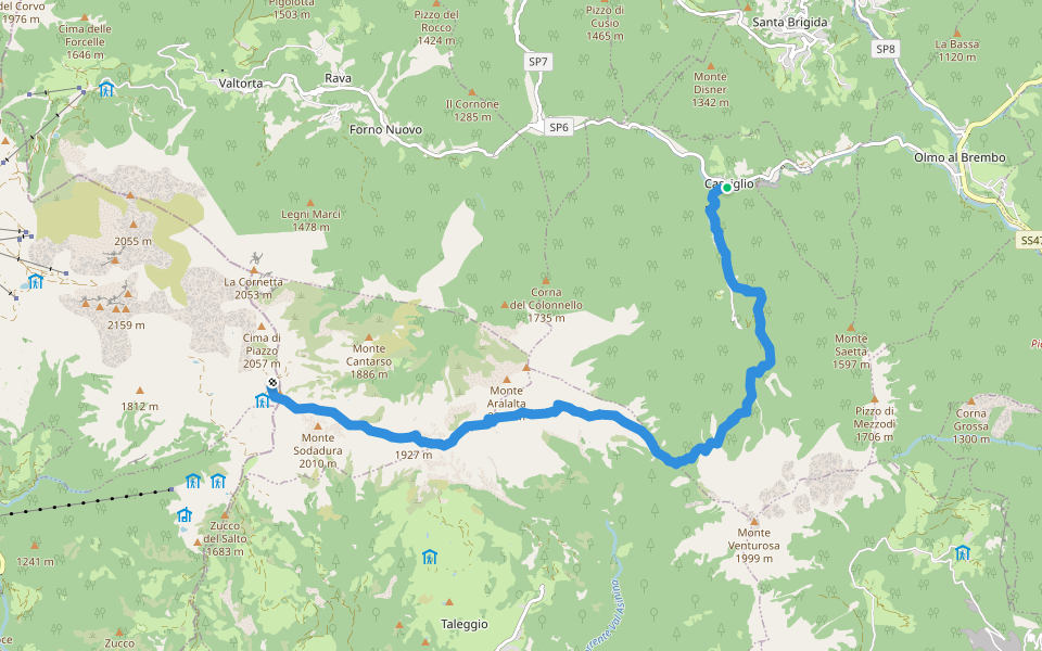 101 - Tappa 1 walking route map in Cassiglio