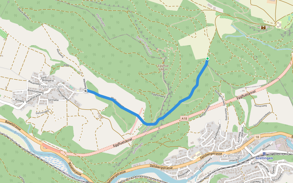 Grossi Weid - Blattepass? - fixme walking route map in Pfeffingen