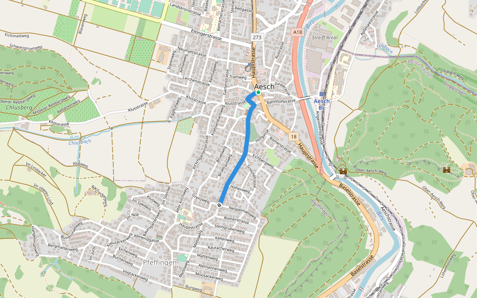 Aesch - Pfeffingen? - fixme walking route map in Aesch