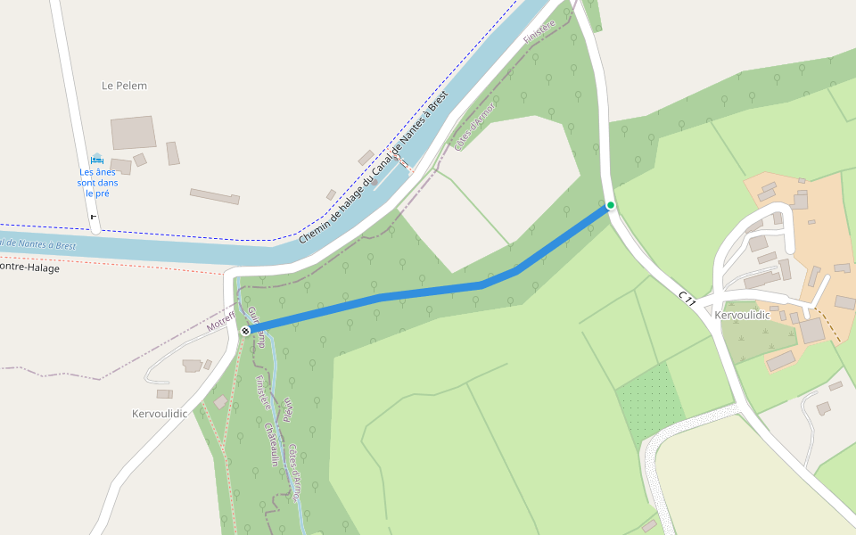 Chemin des ardoisiers walking route map in Plévin