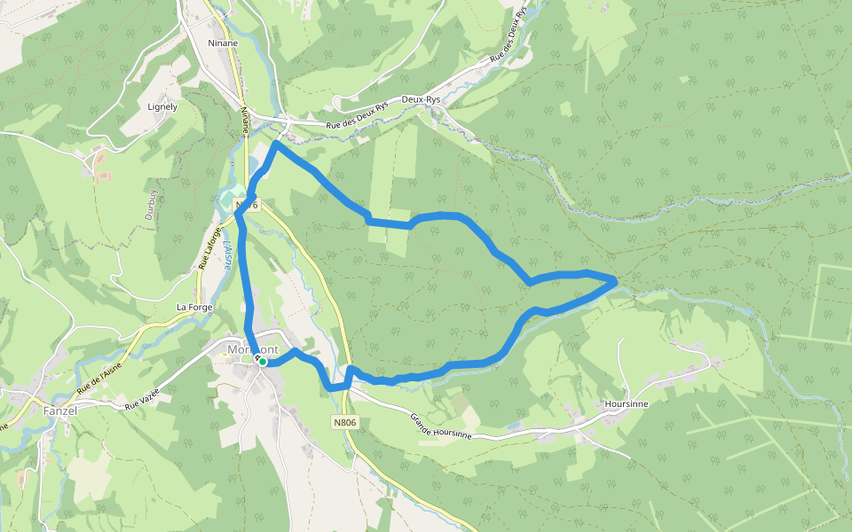 Intinchera walking route map in Érezée