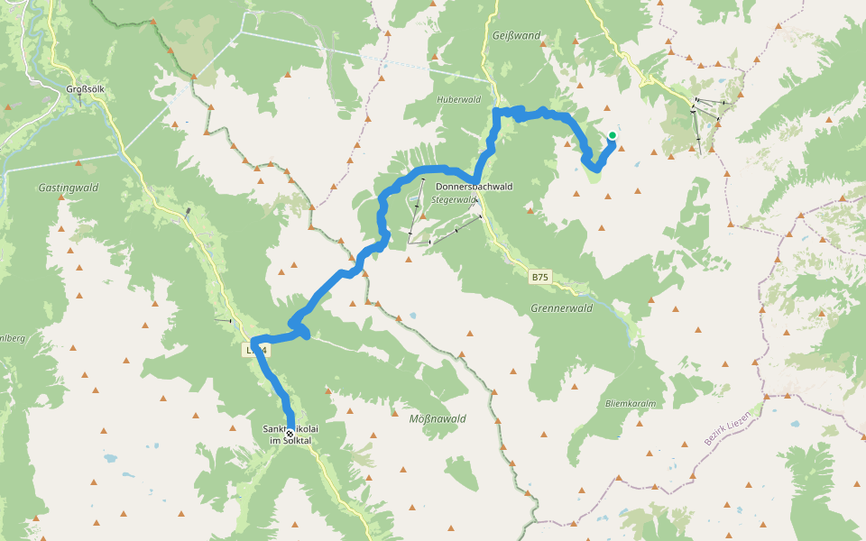 Wanderweg 902 walking route map in Planneralm