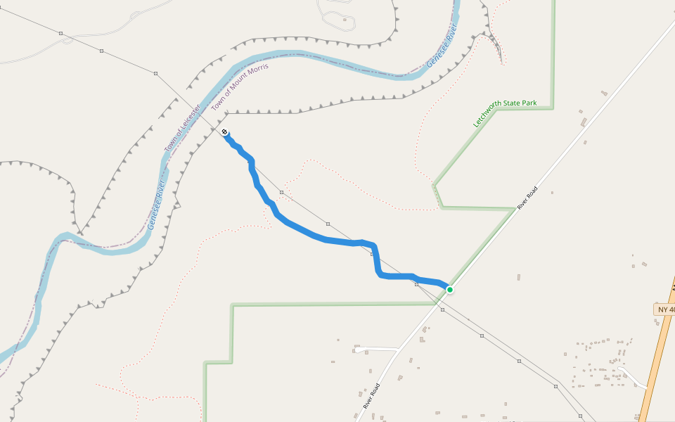 Powerline Trail walking route map in Mount Morris