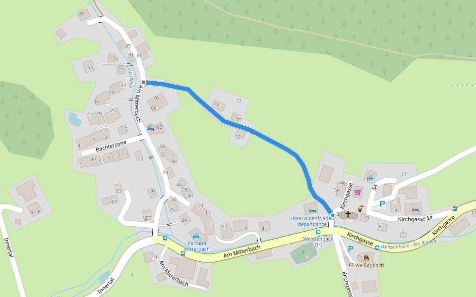 Bewegungsweg walking route map in Weissenbach