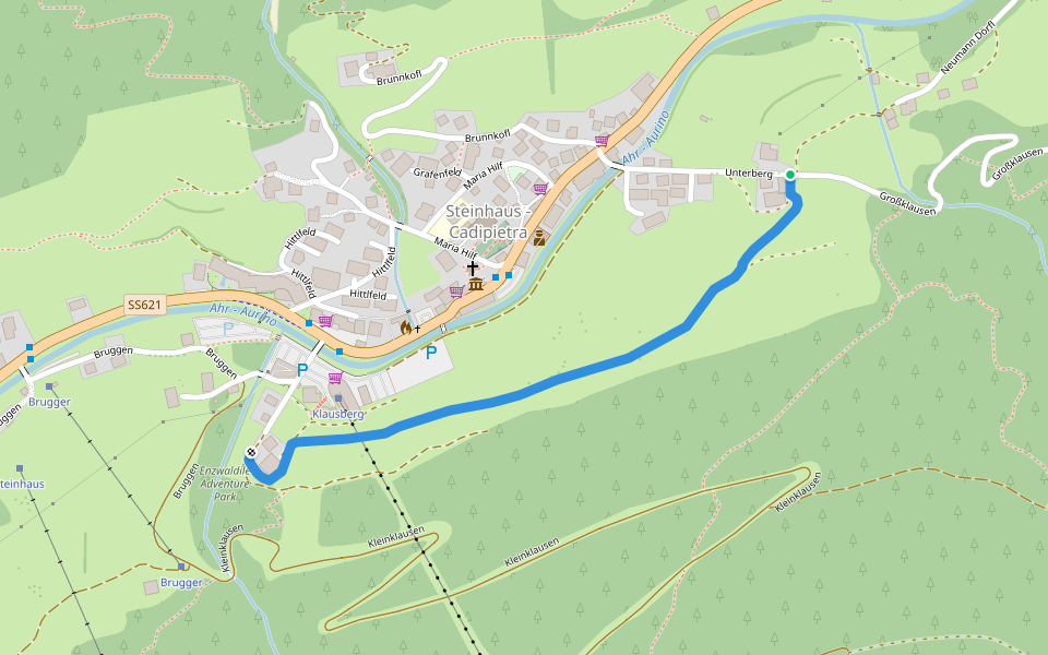 Fürstenweg walking route map in Cadipietra