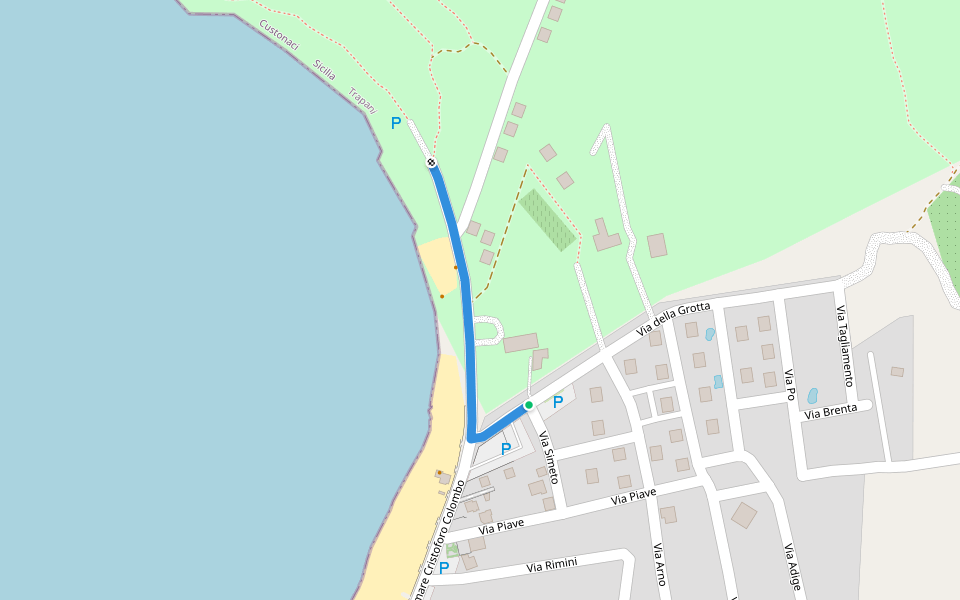 Variante Sentieroitalia Tappa n. 3 Costiera walking route map in Cornino
