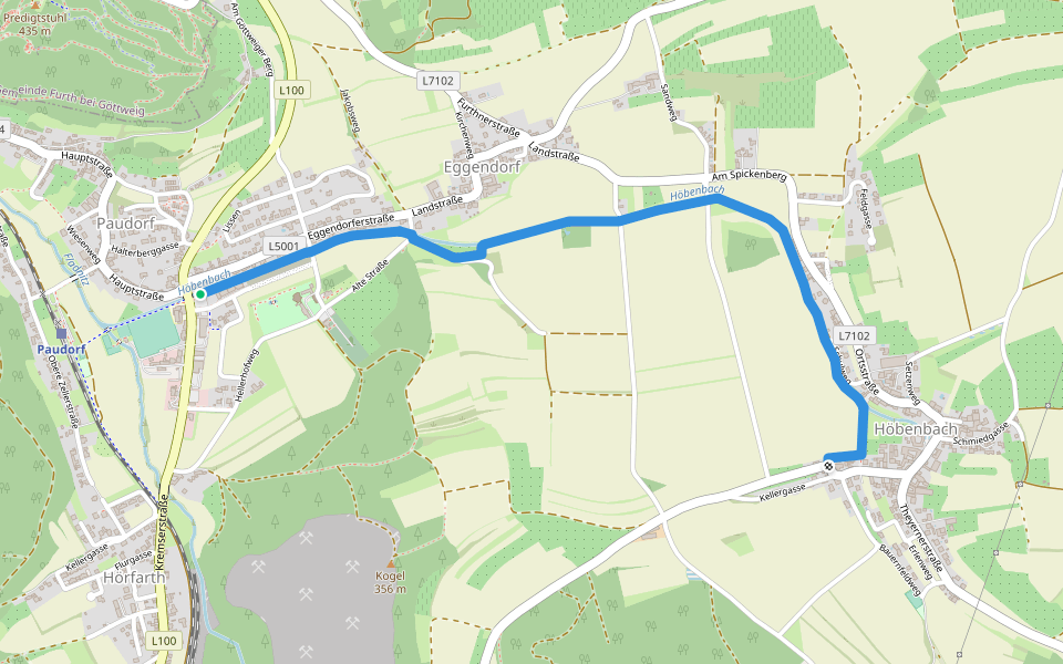 Paudorfer Skulpturenweg walking route map in Furth bei Göttweig