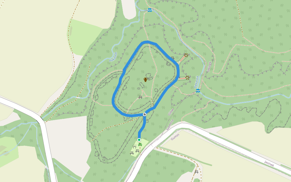 Tatarski Jar walking route map in Gilów