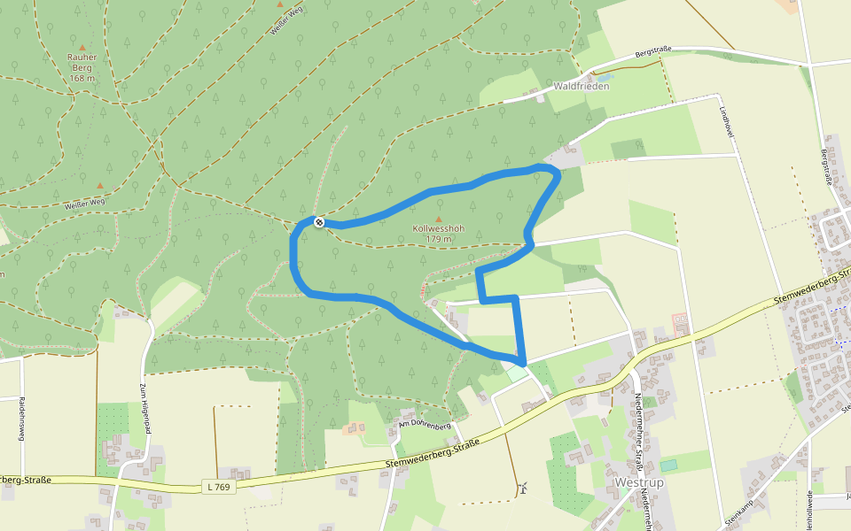 Rote Route - Stemweder Berg walking route map in Stemwede