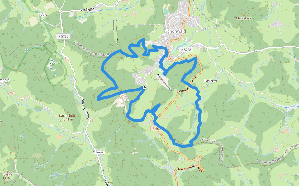 Genießerpfad Heilklima-Steig walking route map in Schönwald im Schwarzwald