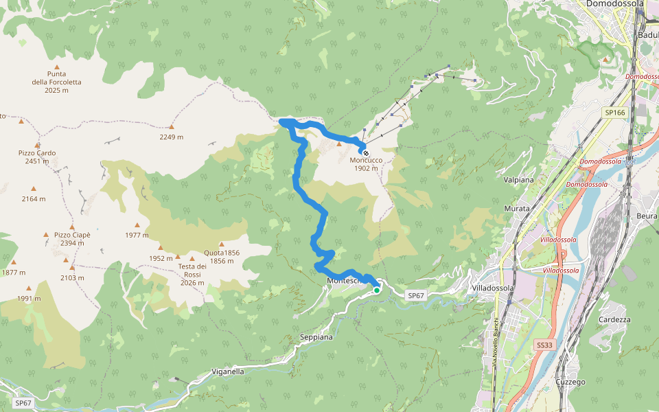 C04 - Cresti - Montescheno - Aulamia - Moncucco walking route map in Cresti