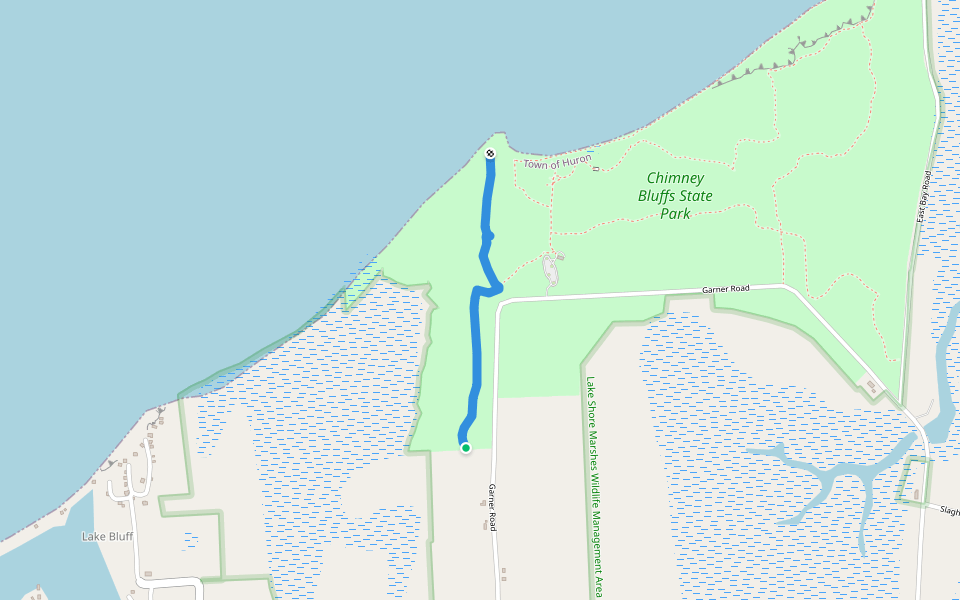 Garner Point Trail walking route map in Wolcott