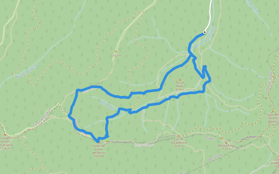 Itinerari micològic de Castellfolit walking route map in Farena