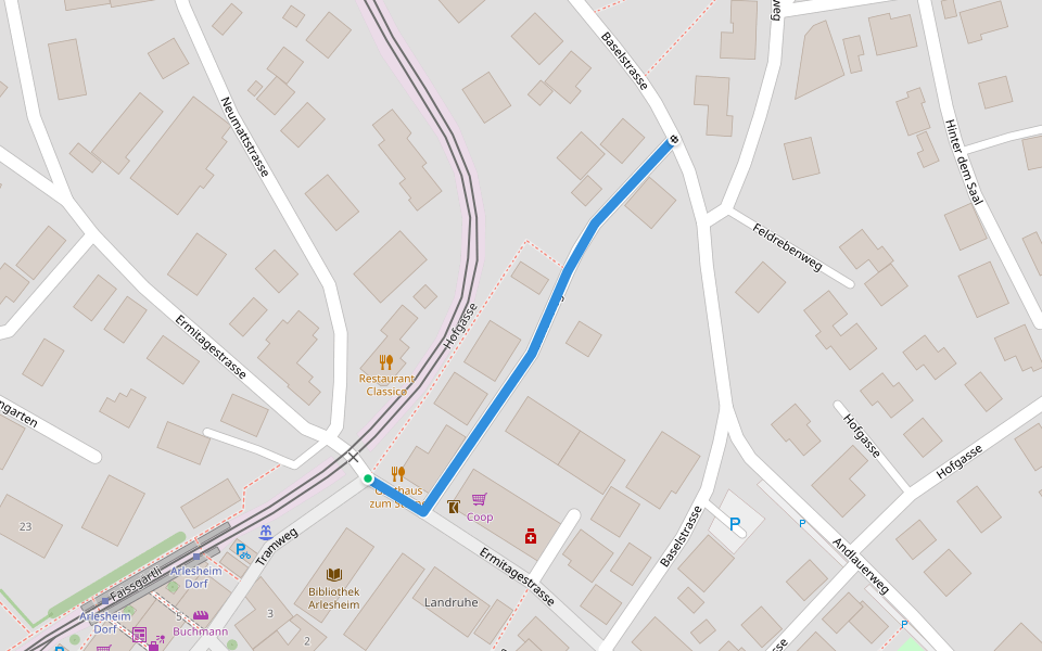 Arlesheim Tram - Spitalholz? - fixme walking route map in Arlesheim