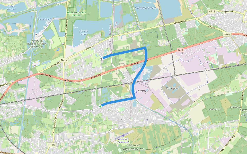 grvj walking route map in Mol